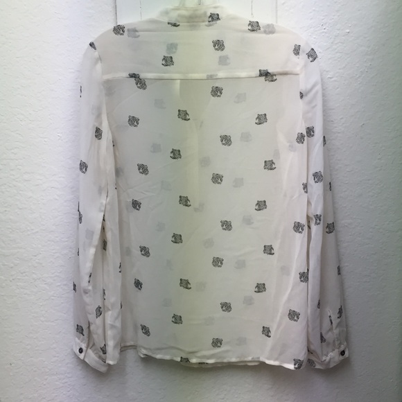 Sheer blouse with leopard faces - Picture 2 of 4