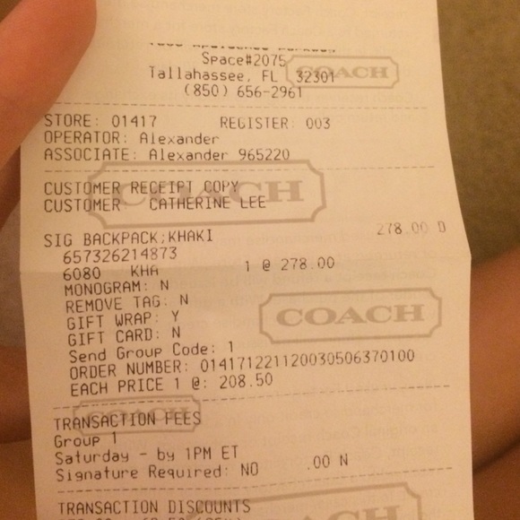 Coach signature khaki backpack - Picture 4 of 4