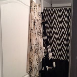 Tiered Bebe strapless hi-low dress