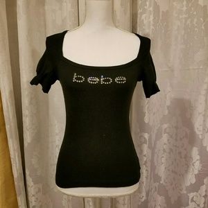 Bebe black cotton tee