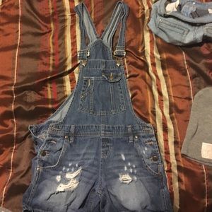 blue jean overalls