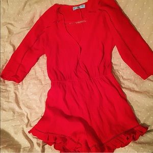 Red boutique romper