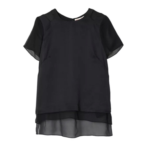REBECCA TAYLOR Black Silk Top