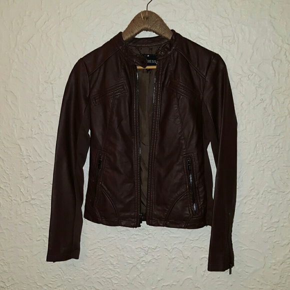 Express Brown (Faux) Leather Jacket