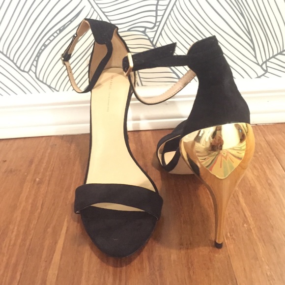 Black and gold Zara heels