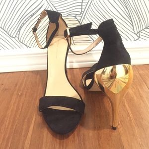 Black and gold Zara heels
