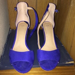 H&M Cobalt Peeptoe Heels