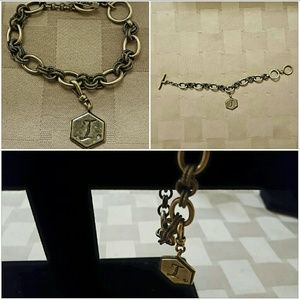 Toggle charm bracelet w/ FREE letter "I" Charm