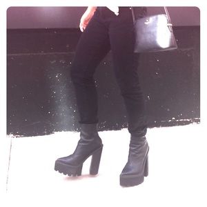 Jeffrey Campbell Mulder Platform Black Boots