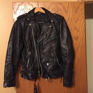 Black leather biker jacket size 36