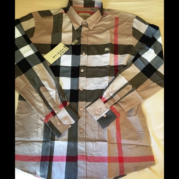 NWT Burberry slim fit long sleeve men shirt Sz XXL