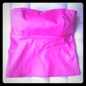 Strapless shiny top, tie it bow on the back