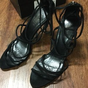 Sexy Black Classy Suede Sandal