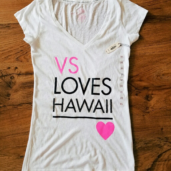 NWT VS Loves Hawaii White Tank Top, XS CUTE!!!