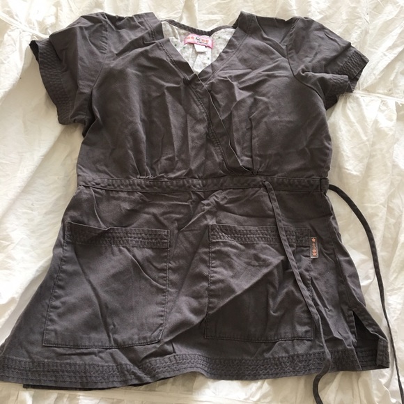 Koi Mock Wrap Scrub Top