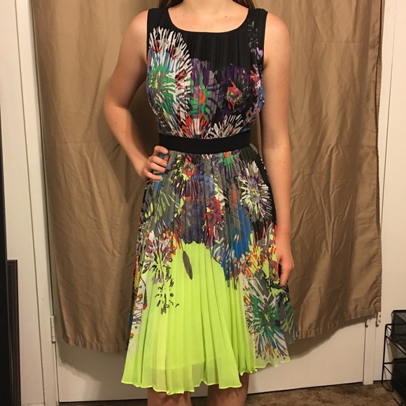 BCBG Sierra Printed Neon Dress