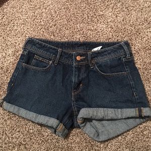 High waisted jean shorts