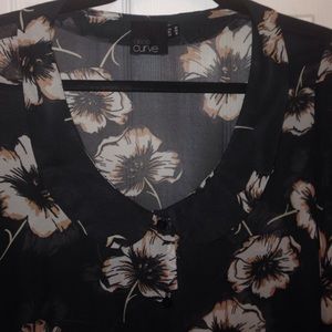 Peter Pan collared sheer shirt