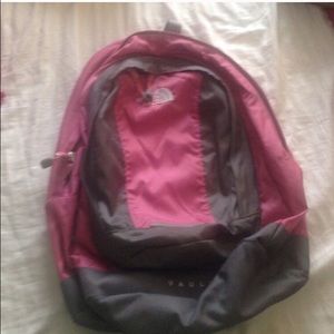 Pink and gray North Face backpack!