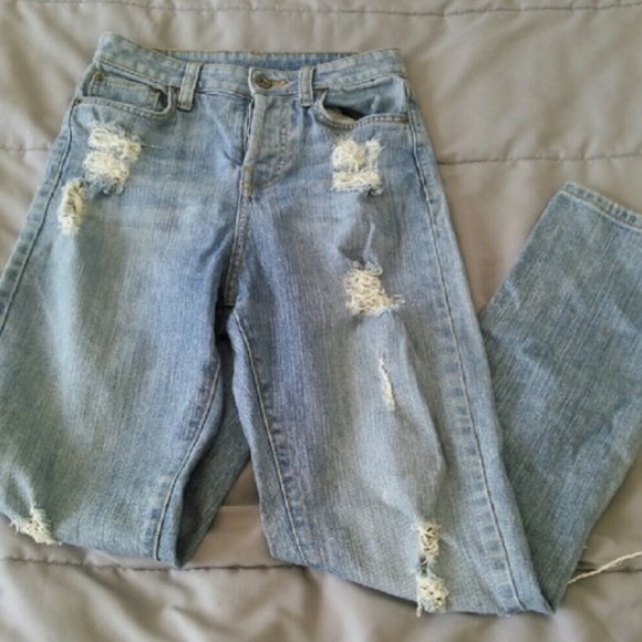 high waisted boyfriend jeans
