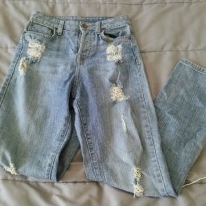 high waisted boyfriend jeans