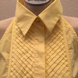 Yellow Sleeveless Tuxedo Blouse