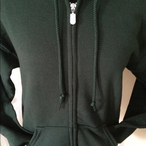 Gildan Full Zip Hooded Sweatshirt Dark Green - Picture 3 of 4