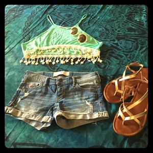 Hollister distressed denim shorts
