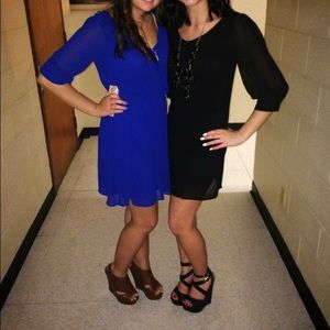 Black an blue dresses