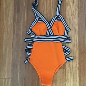 High-waisted neoprene bikini