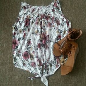 Floral Lace Top - NWOT