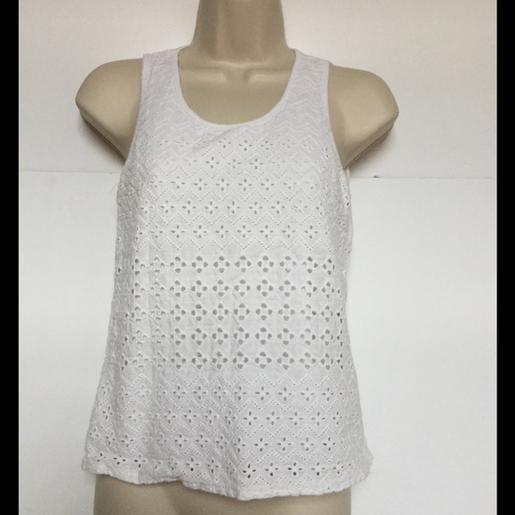 White eyelet tank