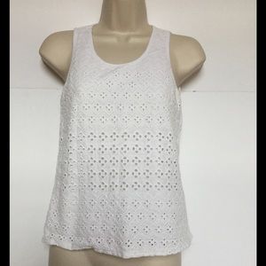 White eyelet tank