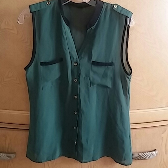 Green Button up Blouse