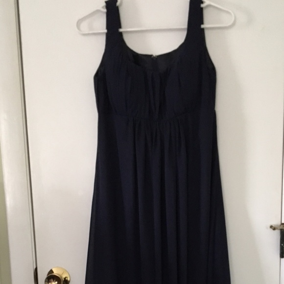 Navy Maxi Ballgown Bridesmaid Prom Chiffon Dress - Picture 3 of 4