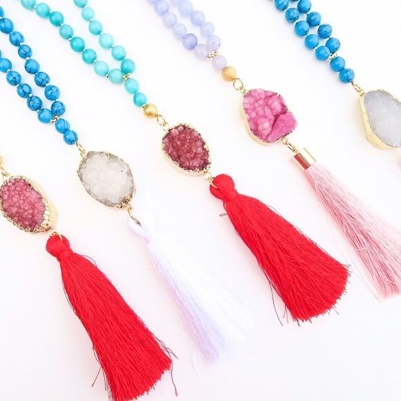 Sacred Druzy Tassel Necklace✨STUNNING✨Color Choice