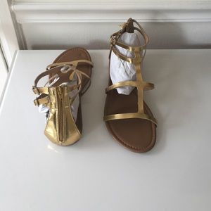 Gold gladiator sandals
