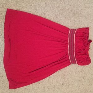 Red tube top dress