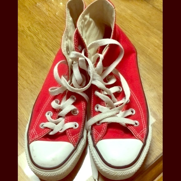 Red hi top converse