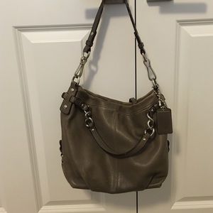 Gray Leather COACH purse