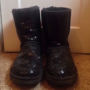 Black glittery uggs