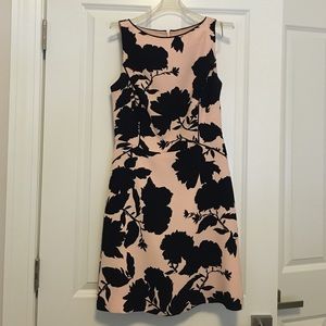 Navy blue and pale pink floral dress