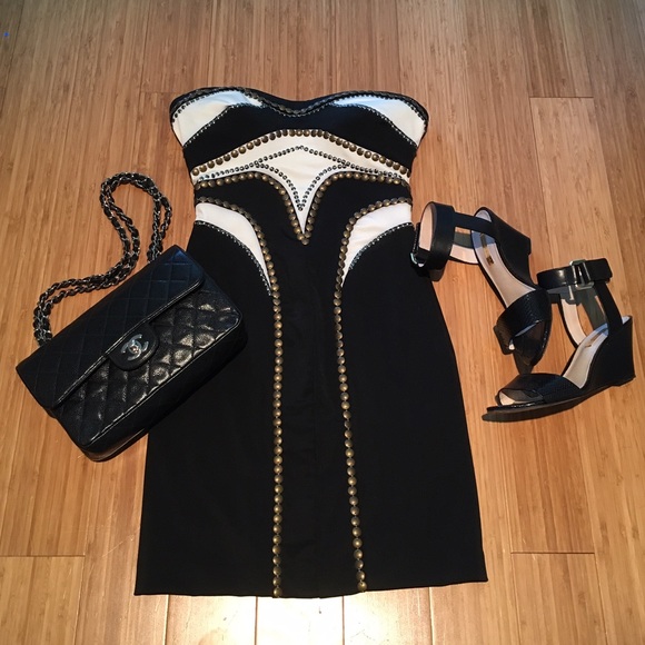 Bebe mini black beaded dress