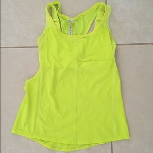 Neon Lululemon tank top w sports bra