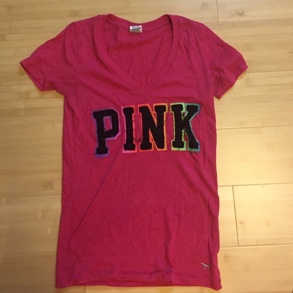 Victoria's Secret multi color pink t shirt