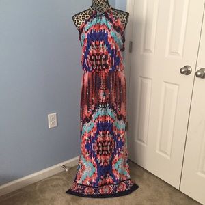 NWOT Prelude coil halter maxi dress Size L