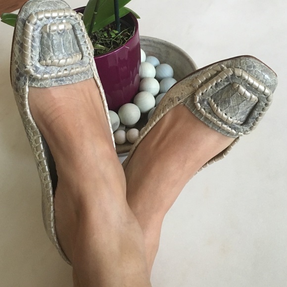 Jack Rogers faux snack skin loafers