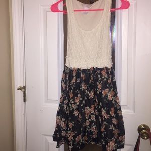 Off white, floral dress