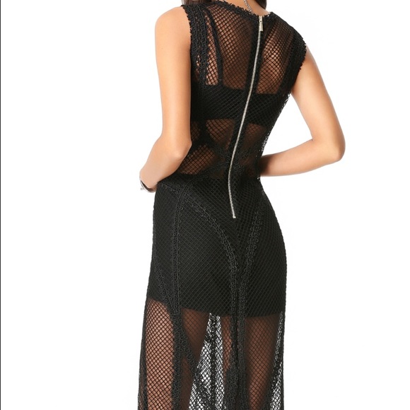 Bebe Embroidered Mesh Midi Dress - Picture 2 of 2