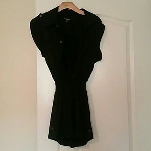 Black bebe romper short sleeve